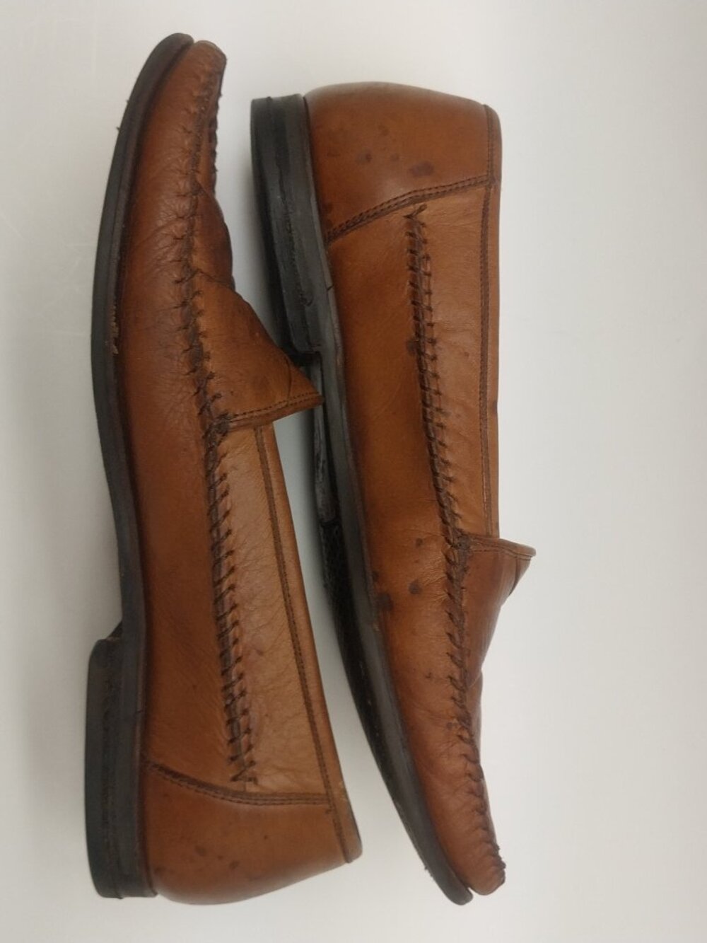 MENS PARAGON LEATHER LOAFERS SIZE 9 - Picture 2 of 13
